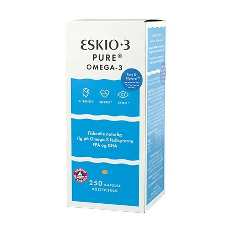 Pure Omega-3 Fiskeolie | 250 kap | Eskio-3