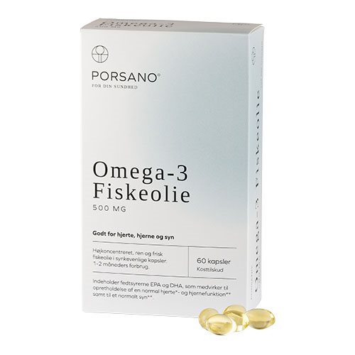 Porsano Omega-3 Fiskeolie | 60 kap