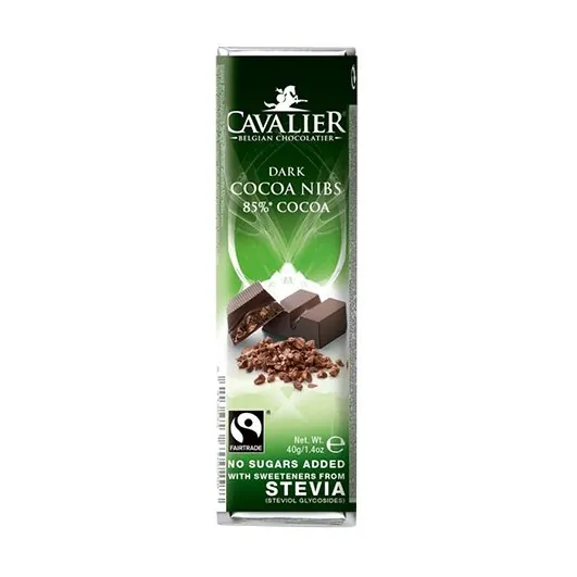 Chokoladebar Dark Cocoa nibs 85% Cavalier | 40 g